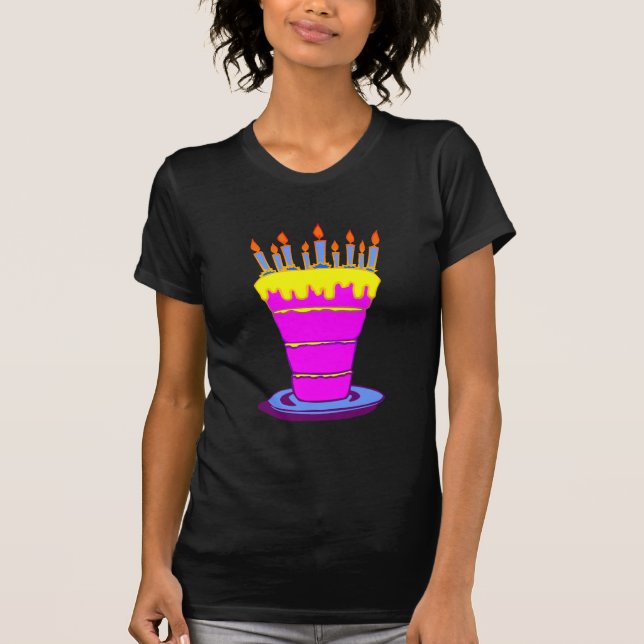 Giant Pink Birthday Cake T-Shirt (Front)