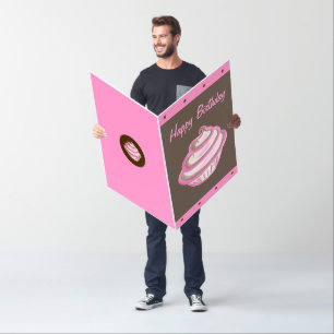 Giant Pink  Cupcake Birthday Card