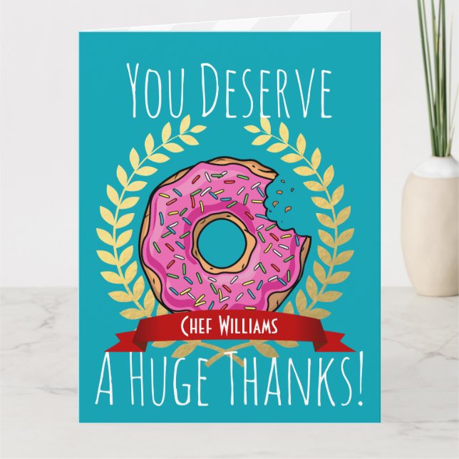 Giant Pink Donut Chef | Cook Thank You (Front)