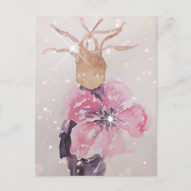 Giant pink flower postcard (Front)