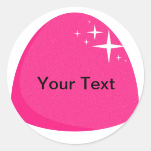 Giant Pink Gumdrop Sticker Candy Buffet Label
