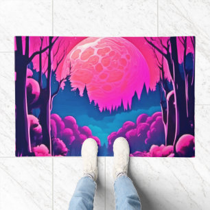 Giant Pink Moon Art Doormat