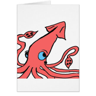 Giant pink squid cards