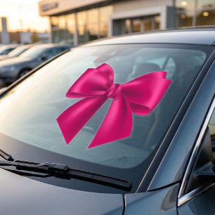 Giant Pink Surprise Bow Window Cling