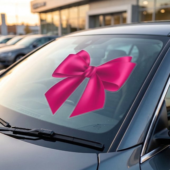 Giant Pink Surprise Bow Window Cling (The perfect pink bow for your giant surprise.)