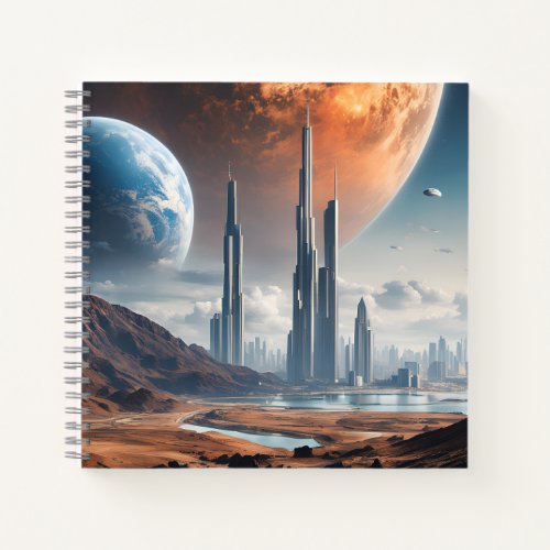 Giant Planets Over a City on Another Planet Notebook