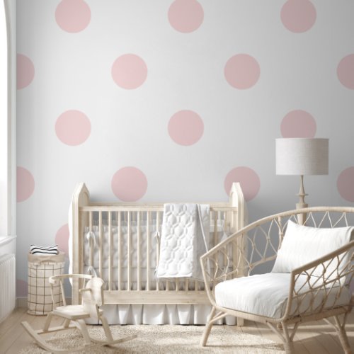 Giant Polka Dot Pattern Pink Pastel Color Wallpaper