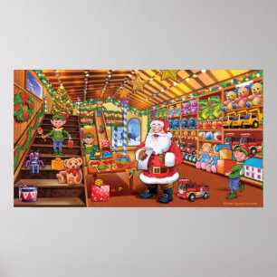 Giant poster, Santa's Workshop christmas fun magic Poster