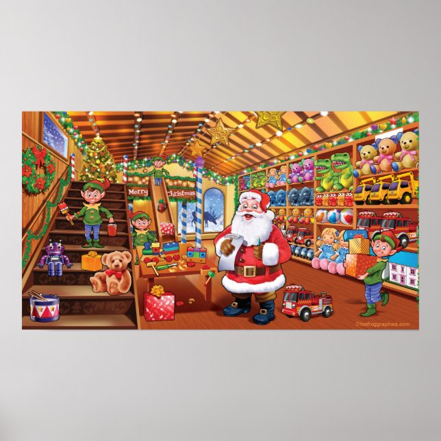Giant poster, Santa's Workshop christmas fun magic Poster (Front)
