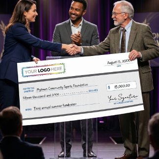 Giant Promotional Check with Business Logo | Poster