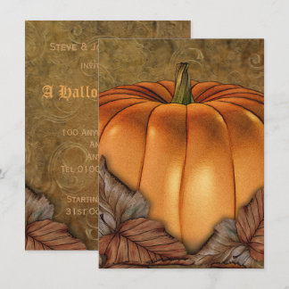 Giant Pumpkin Medium Halloween Party Invitation