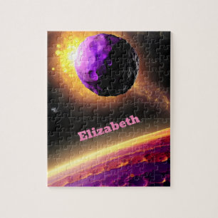 Giant Purple and Pink Cosmos Universe Fun Fantasy Jigsaw Puzzle