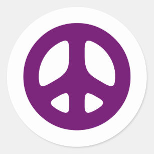 Giant Purple Peace Sign Classic Round Sticker