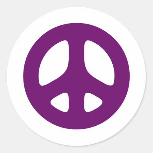 Giant Purple Peace Sign Classic Round Sticker