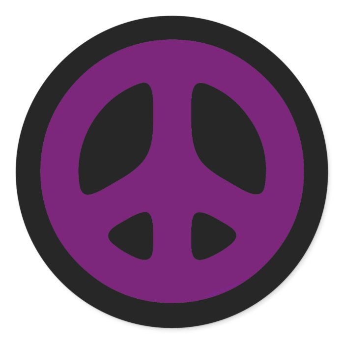 Giant Purple Peace Sign Stickers