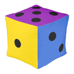 Giant Rainbow Dice Pouf