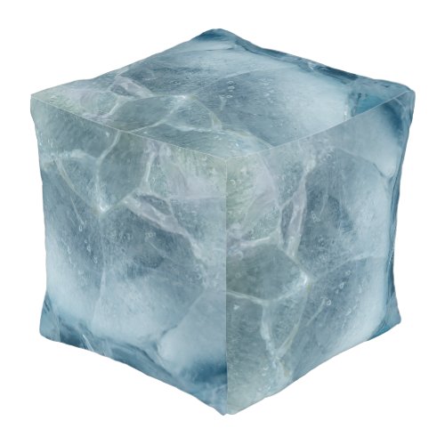 Giant Realistic Ice Cube Decorative Crystal Winter Pouf