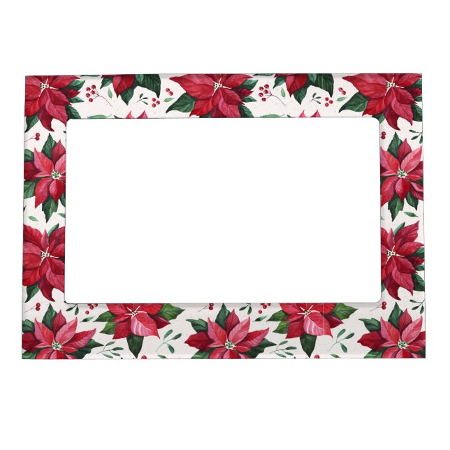 Giant Red Poinsettia  Magnetic Frame (Front)