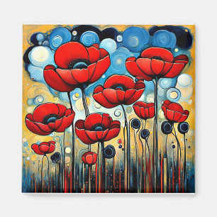 Giant Red Poppies 1 Magnet