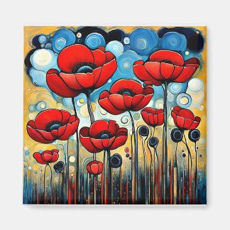 Giant Red Poppies 1 Magnet