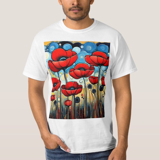Giant Red Poppies 1 T-Shirt (Front)