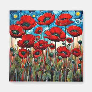 Giant Red Poppies 2 Magnet