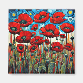 Giant Red Poppies 2 Magnet