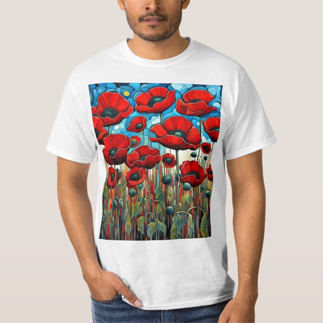 Giant Red Poppies 2 T-Shirt (Front)