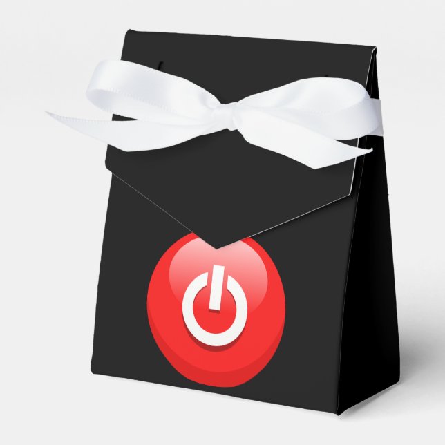 Giant Red Power Button Favor Boxes (Front Side)
