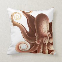 Giant Red Squid/Octopus Nautical Theme 20&quot; Pillow