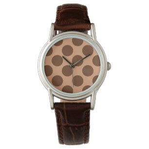 Giant retro dots - Coffee brown Watch