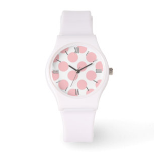 Giant retro dots - Shell pink, with numbers Watch