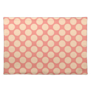 Giant retro dots - Sherbet orange Cloth Placemat