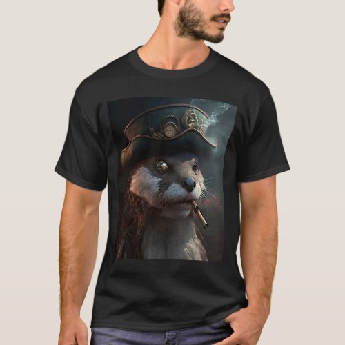 Giant River Otter Cool Otter Pirate T_Shirt