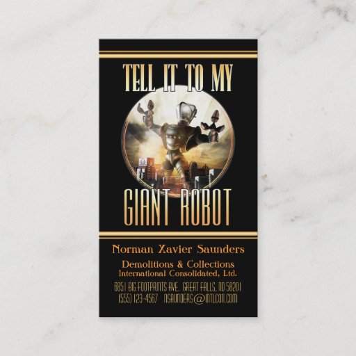 Customizable Giant Robot Business Card