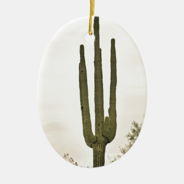 Giant Saguaro Sonoran Desert Portrait Ceramic Ornament (Front)