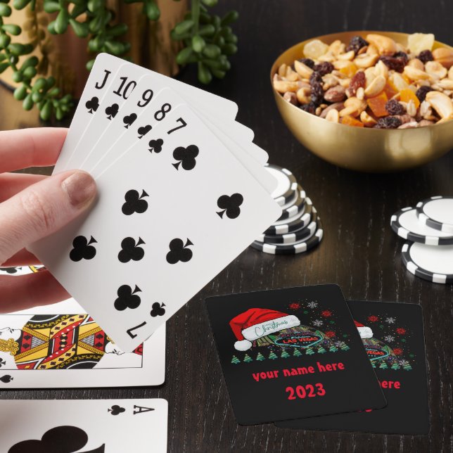 Giant Santa Hat Las Vegas Christmas Playing Cards (In Situ)
