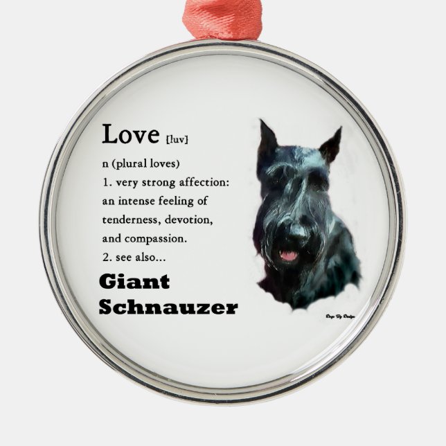 Giant Schnauzer Art Metal Ornament (Front)