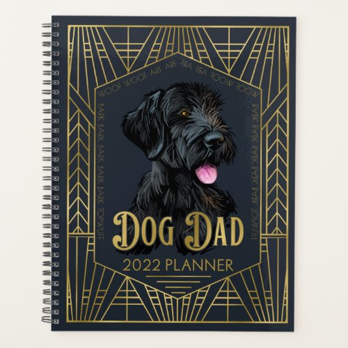 Giant Schnauzer Black Dog Dad Funny 2022 Planner