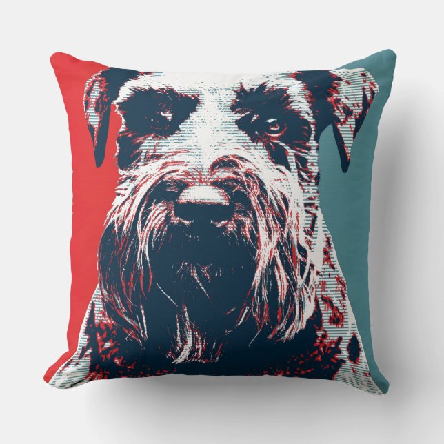 Giant Schnauzer by Hope Dogs Throw Pillow (Front)