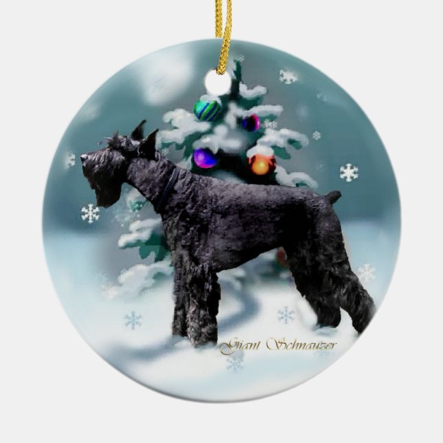 Giant Schnauzer Christmas Gifts Ornament (Front)