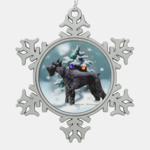 Giant Schnauzer Christmas Snowflake Pewter Christmas Ornament
