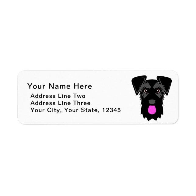 Giant Schnauzer Cute Cartoon Drawing Label (Front)