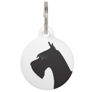 Giant Schnauzer Dog Breed Illustration Silhouette Pet Tag