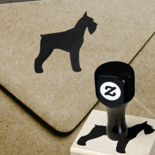 Giant Schnauzer Dog Breed Silhouette Rubber Stamp