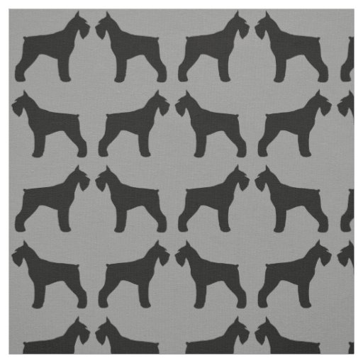 Giant Schnauzer Dog Breed Silhouettes Patterned Fabric