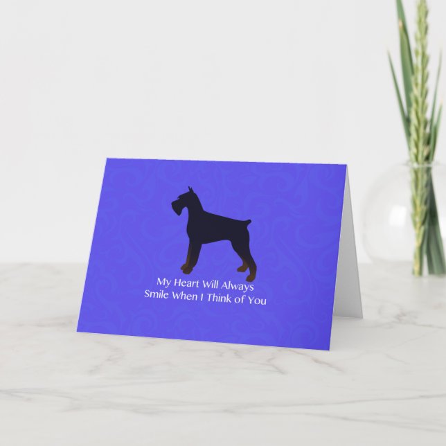 Giant Schnauzer Dog Breed Thinking of You Holiday Card (Front)