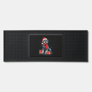 Giant Schnauzer Dog Christmas Parties Holiday Sant Bar Mat