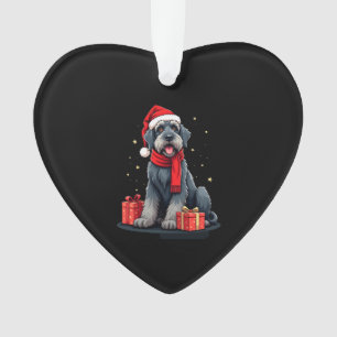Giant Schnauzer Dog Christmas Parties Holiday Sant Ornament