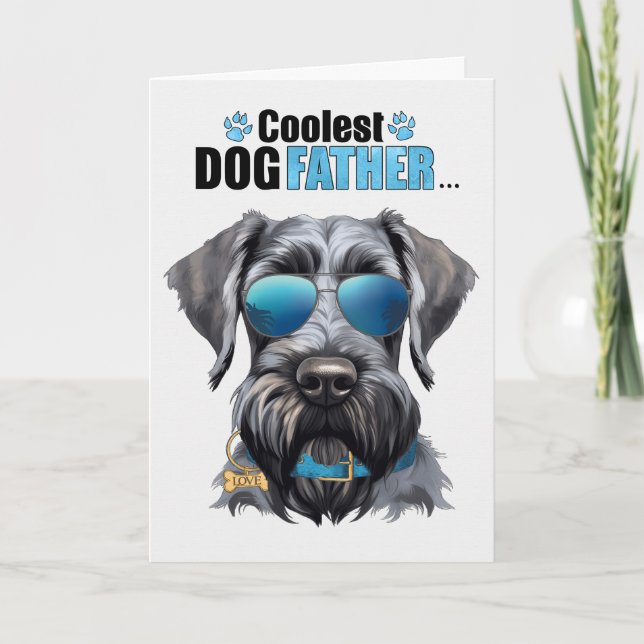 Giant Schnauzer Dog Coolest Dad Father's Day Holiday Card (Front)